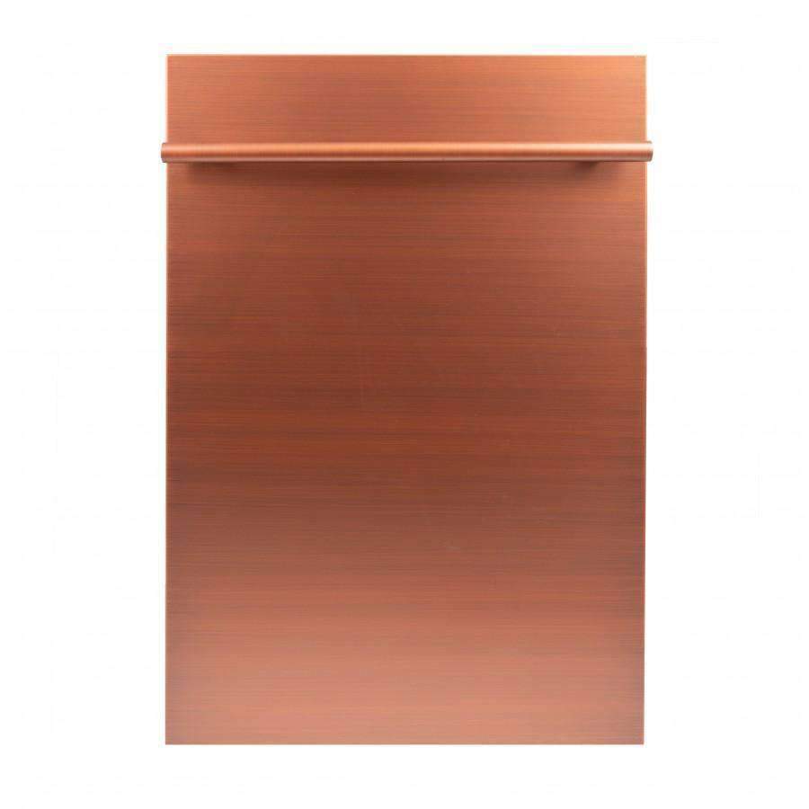 ZLINE 24 in. Top Control Dishwasher in Hand-Hammered Copper with Stainless Steel Tub and Modern Style Handle