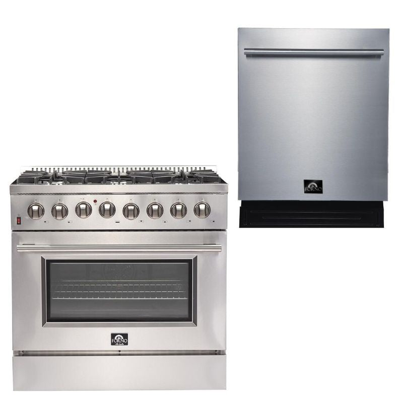 Forno Appliance Package - 48 Inch Gas Range, Range Hood, Refrigerator,  Microwave Drawer, Dishwasher, Wine Cooler, AP-FFSGS6244-48-9