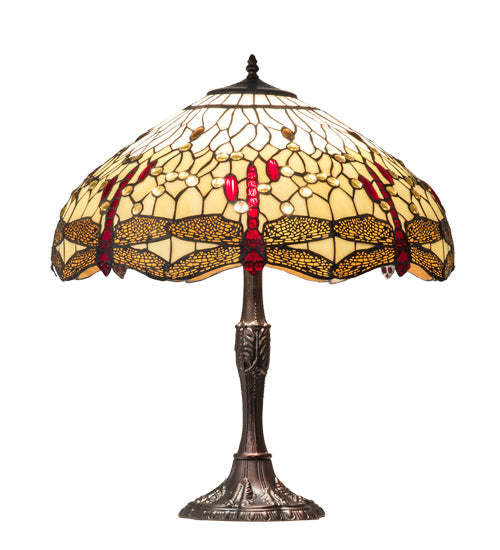 Meyda  26" High Tiffany Hanginghead Dragonfly Table Lamp- 232803