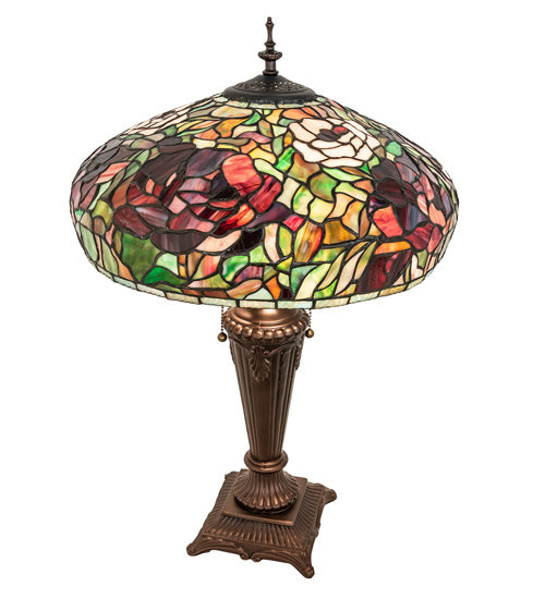 Meyda  26" High Tiffany Peony Table Lamp- 253024