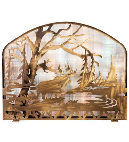 Meyda 39.5"W X 31.5"H Moose Creek Fireplace Screen 98743