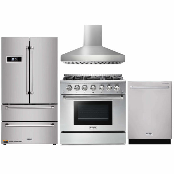 Thor Kitchen 36 Gas Range & 36 Range Hood Package, AP-HRG3618U