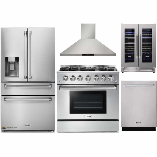 Thor Kitchen 36 Gas Range & 36 Range Hood Package, AP-HRG3618U