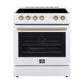 Forno Espresso Package - 30" Electric Range and Refrigerator in Stainless, Black, or White with Accents