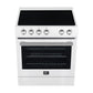 Forno Espresso Package - 30" Electric Range and Range Hood in Stainless Steel, Black, or White with Accents