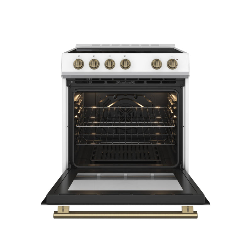 Forno Espresso Package - 30" Electric Range and Refrigerator in Stainless, Black, or White with Accents