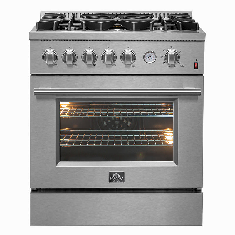 Forno Appliance Package - 30" Gas Range with Griddle, 31" Refrigerator and Tall Tub Dishwasher, FBDL-012-01CAUS