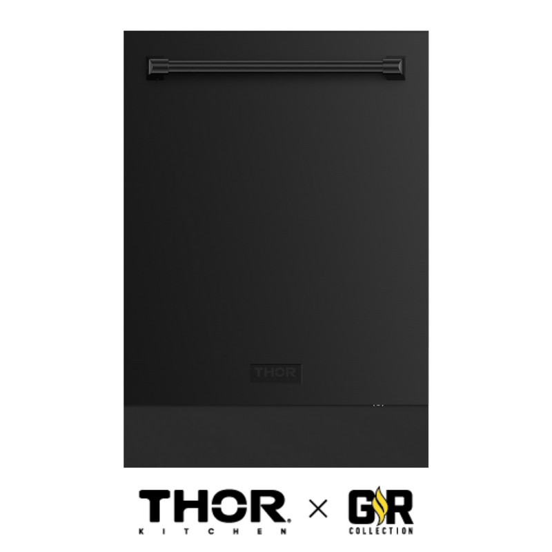 Gordon Ramsay by THOR Kitchen 24" Dishwasher in Matte Black with Stainless Steel Accents, DW24X8BA00