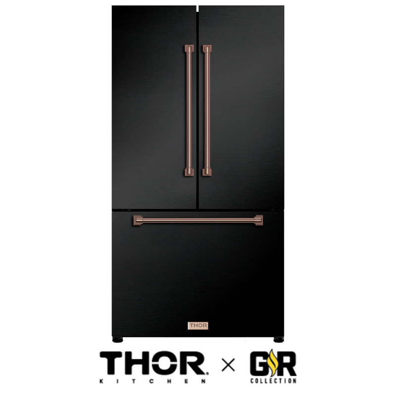 Gordon Ramsay by THOR Kitchen Package - 48" Gas Range, 36" Refrigerator with Ice Maker and Dishwasher in Stainless Steel, AP-RSG48EB-2