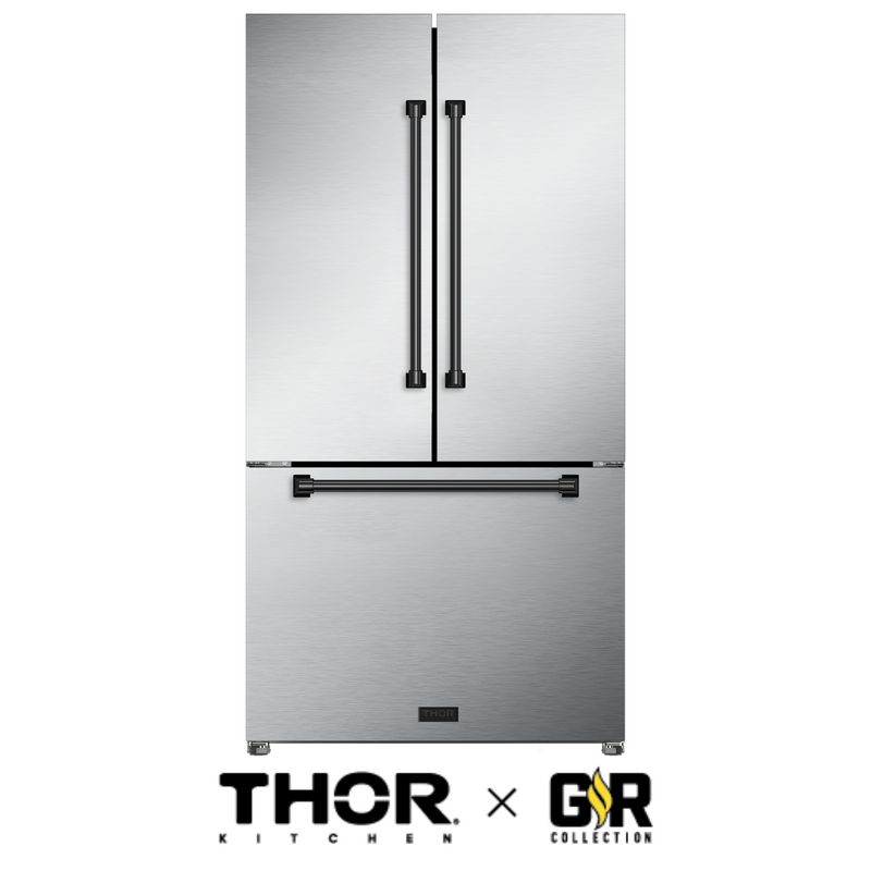 Gordon Ramsay by THOR Kitchen Package - 36" Gas Range, 36" Refrigerator with Ice Maker and Dishwasher in Stainless Steel, AP-RSG36-2