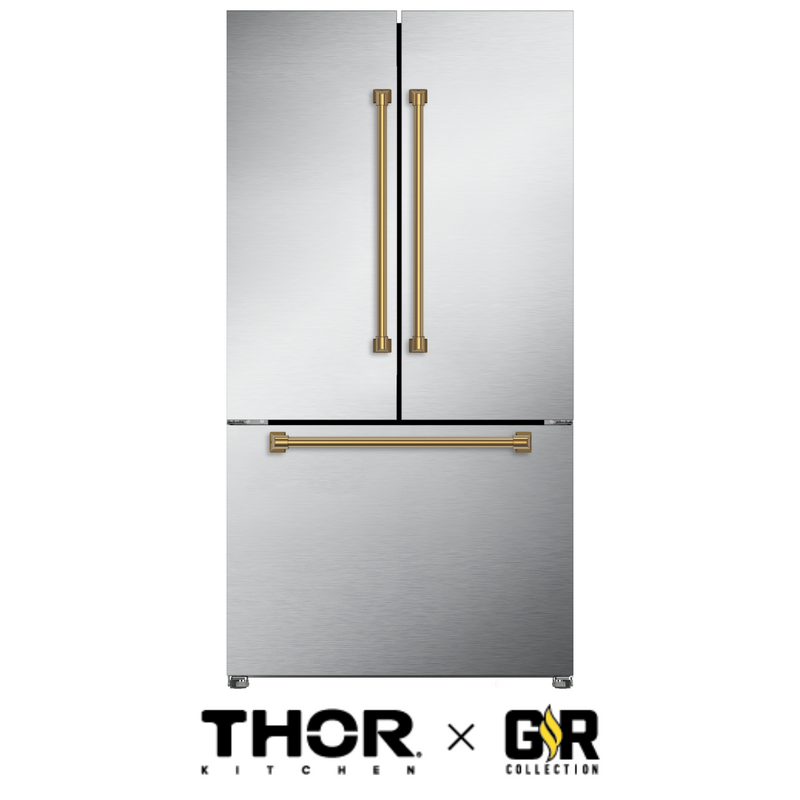 Gordon Ramsay by THOR Kitchen Package - 36" Gas Range, 36" Refrigerator with Ice Maker and Dishwasher in Stainless Steel, AP-RSG36-2