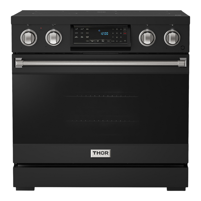 Gordon Ramsay by THOR Kitchen Package - 36" Electric Range, 30" Refrigerator with Ice Maker and Dishwasher in Stainless Steel, AP-RSE36B-1