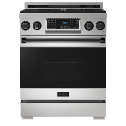 Gordon Ramsay by THOR Kitchen 30" 4.55 cu. ft. Professional Natural Gas Range with Tilt Panel Touch Control and Self-Clean in Stainless Steel, RSG30