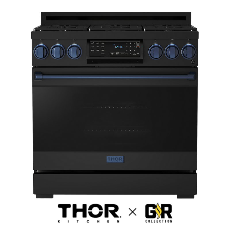 Gordon Ramsay by THOR Kitchen 36" 6.0 cu. ft. Professional Natural Gas Range with Tilt Panel Touch Control, Self-Clean and Air Fry in Stainless Steel, RSG36B