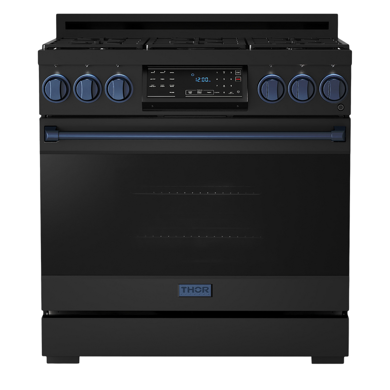 Gordon Ramsay by THOR Kitchen 36" 6.0 cu. ft. Professional Natural Gas Range with Tilt Panel Touch Control, Self-Clean and Air Fry in Stainless Steel, RSG36B