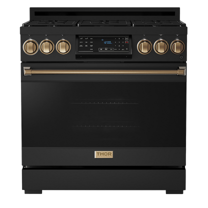 Gordon Ramsay by THOR Kitchen 36" 6.0 cu. ft. Professional Natural Gas Range with Tilt Panel Touch Control, Self-Clean and Air Fry in Stainless Steel, RSG36B