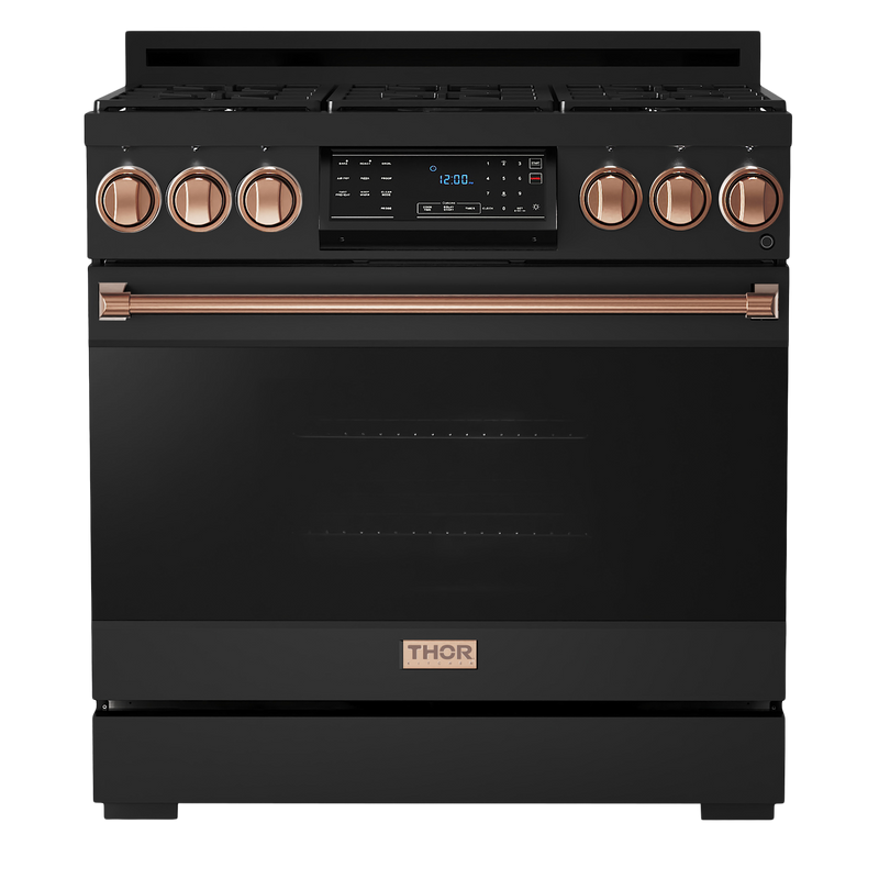 Gordon Ramsay by THOR Kitchen 36" 6.0 cu. ft. Professional Natural Gas Range with Tilt Panel Touch Control, Self-Clean and Air Fry in Stainless Steel, RSG36B