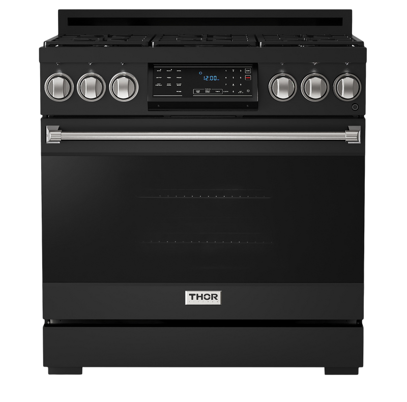 Gordon Ramsay by THOR Kitchen 36" 6.0 cu. ft. Professional Natural Gas Range with Tilt Panel Touch Control, Self-Clean and Air Fry in Stainless Steel, RSG36B