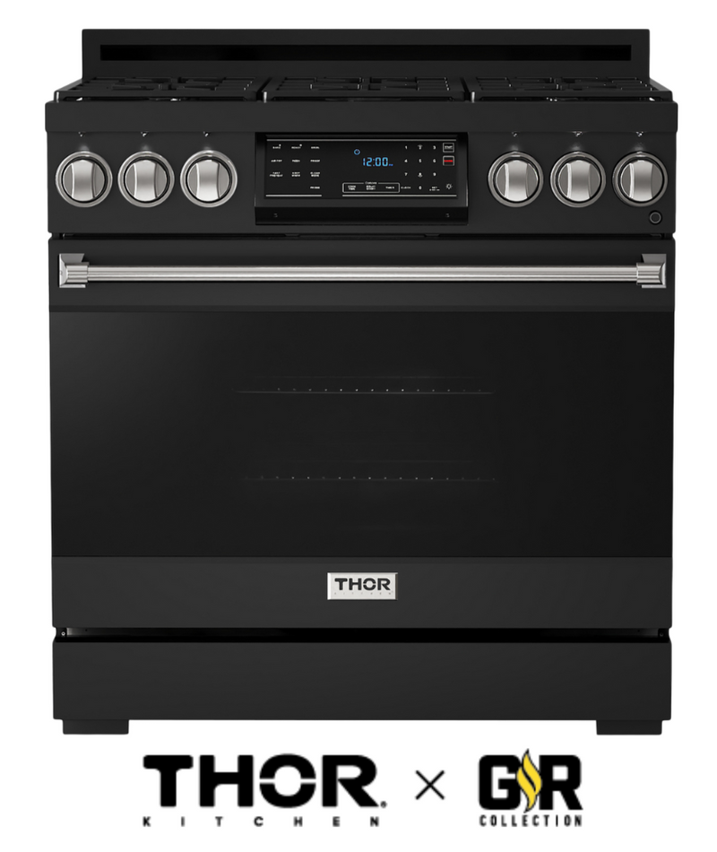 Gordon Ramsay by THOR Kitchen 36" 6.0 cu. ft. Professional Natural Gas Range with Tilt Panel Touch Control, Self-Clean and Air Fry in Stainless Steel, RSG36B