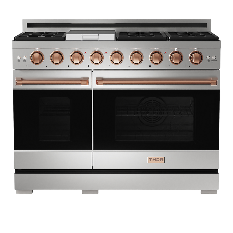 Gordon Ramsay by THOR Kitchen 48" 6.8 cu. ft. Professional Natural Gas Range in Stainless Steel, RSG48E