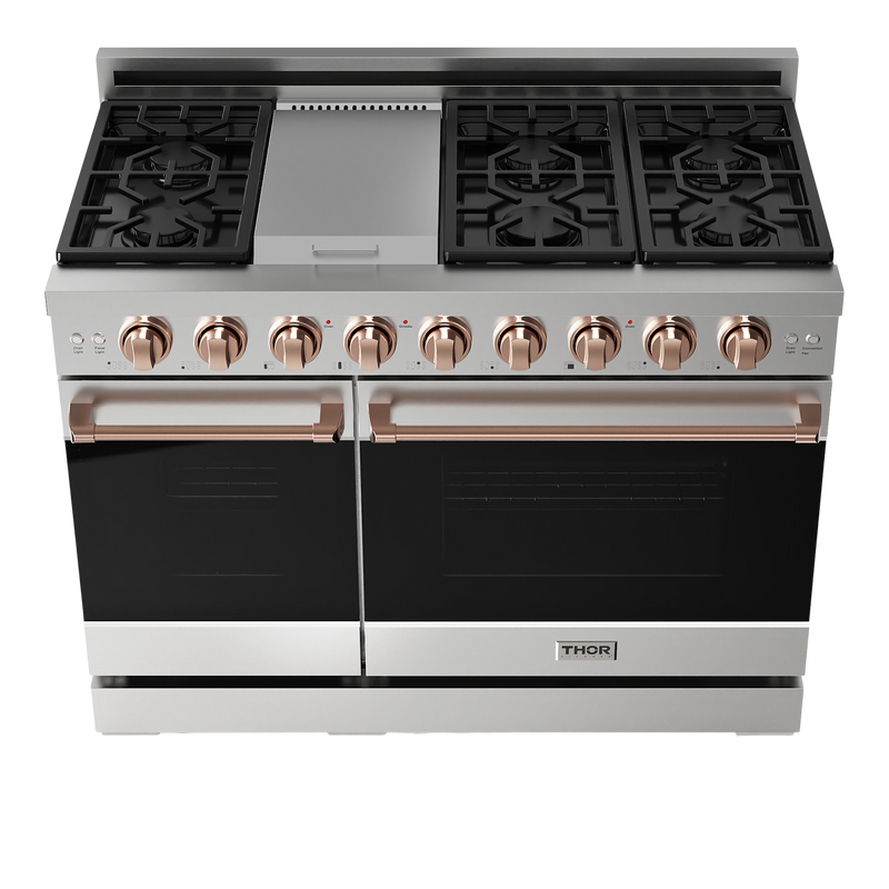 Gordon Ramsay by THOR Kitchen 48" 6.8 cu. ft. Professional Natural Gas Range in Stainless Steel, RSG48E