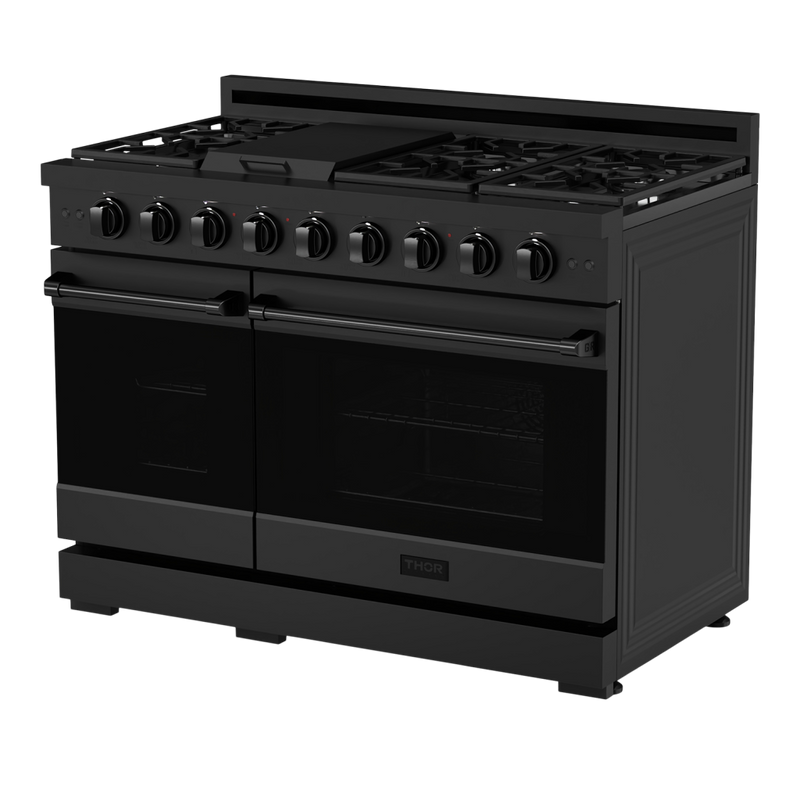 Gordon Ramsay by THOR Kitchen Package - 48" Gas Range, 36" Refrigerator with Ice Maker and Dishwasher in Stainless Steel, AP-RSG48EB-2