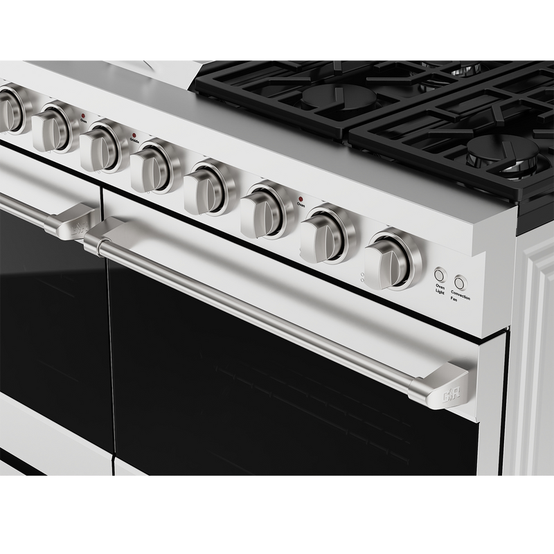 Gordon Ramsay by THOR Kitchen 48" 6.8 cu. ft. Professional Natural Gas Range in Stainless Steel, RSG48E