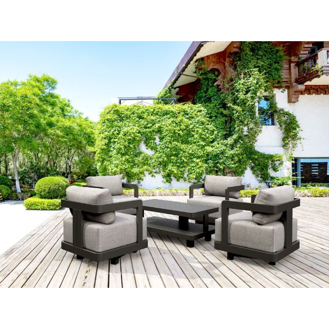 Anderson Teak 5-pc Granada Aluminum Deep Seating Set - SET-904-AL