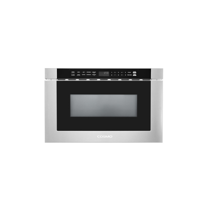 Cosmo 24 in. Built-in Microwave Drawer with Automatic Presets, Touch Controls, Defrosting Rack and 1.2 cu. ft. Capacity in Stainless Steel -&nbsp;COS-12MWDSS-NH