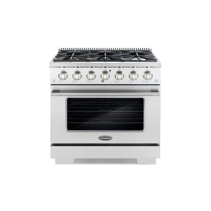 Cosmo Commercial-Style 36 in. 4.5 cu. ft. Gas Range with 6 Italian Burners and Heavy Duty Cast Iron Grates in Stainless Steel - COS-GRP366