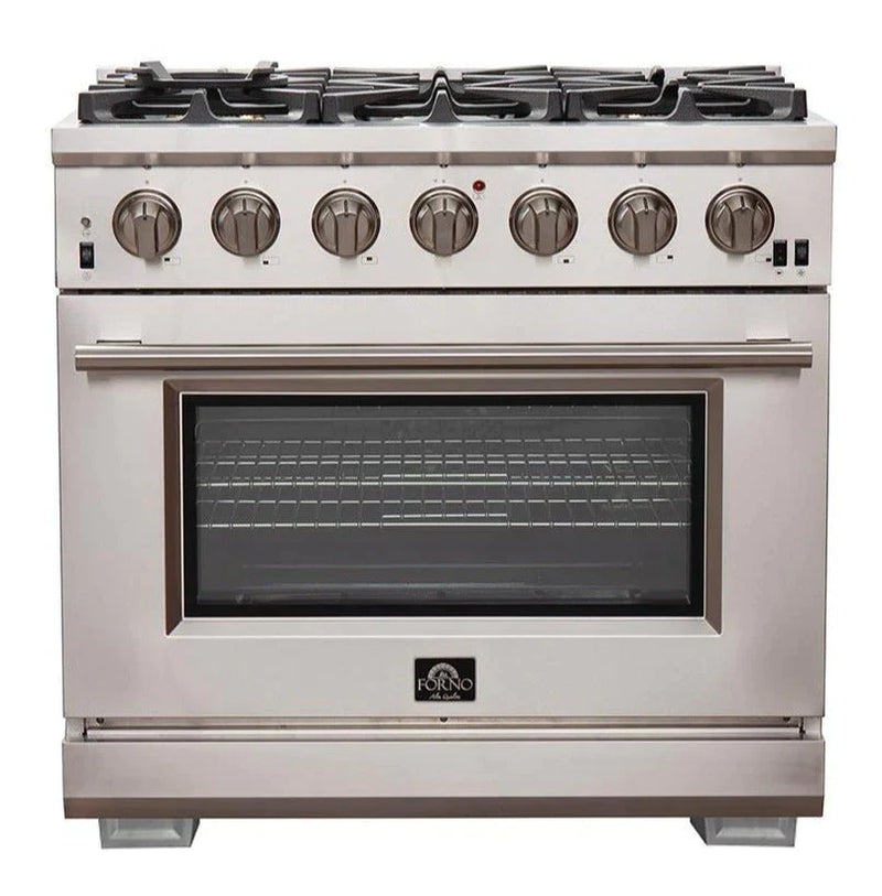 Forno 2-Piece Appliance Package - 36-Inch Gas Range  & 60-Inch Pro-Style Refrigerator in Stainless Steel