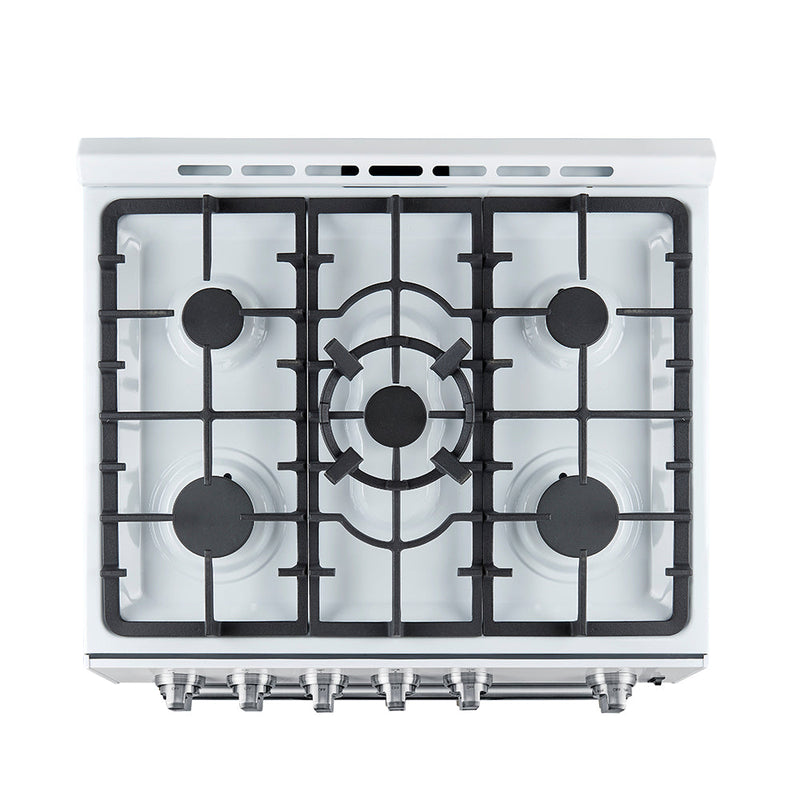 Forno Espresso 30” Gas Range in Stainless Steel with Silver Handles, FFSGS1116-30