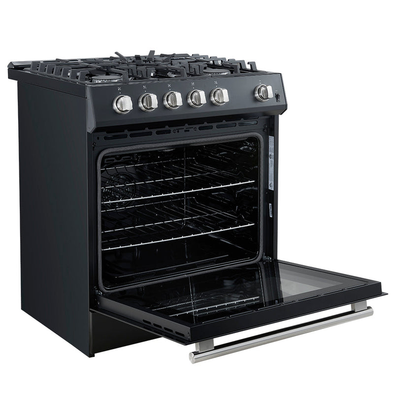 Forno Espresso 30” Gas Range in Stainless Steel with Silver Handles, FFSGS1116-30