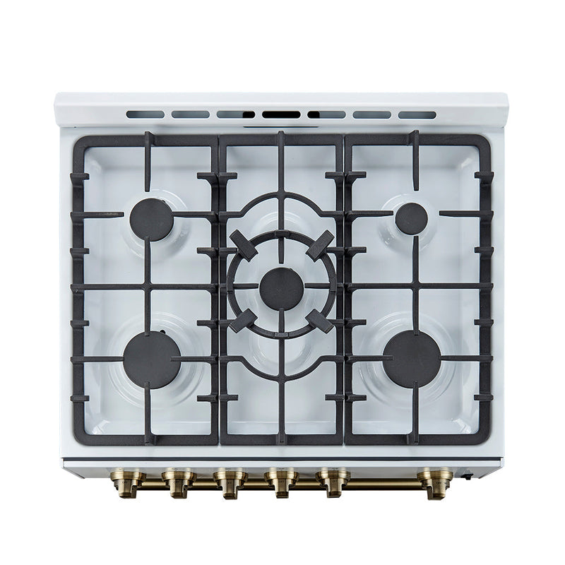 Forno Espresso 30” Gas Range in Stainless Steel with Silver Handles, FFSGS1116-30