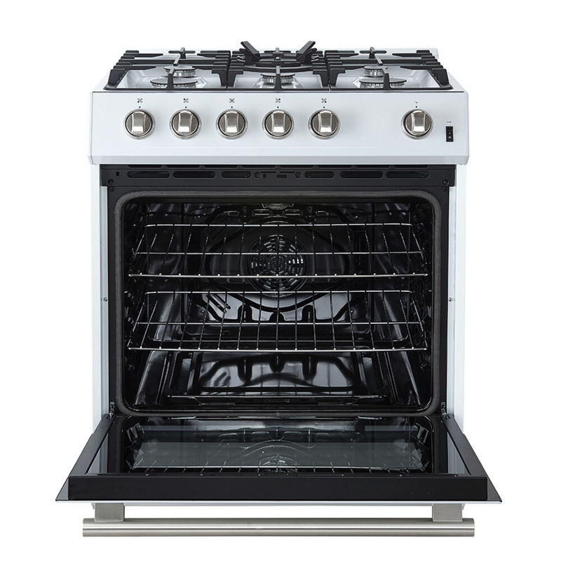 Forno Espresso 30” Gas Range in Stainless Steel with Silver Handles, FFSGS1116-30