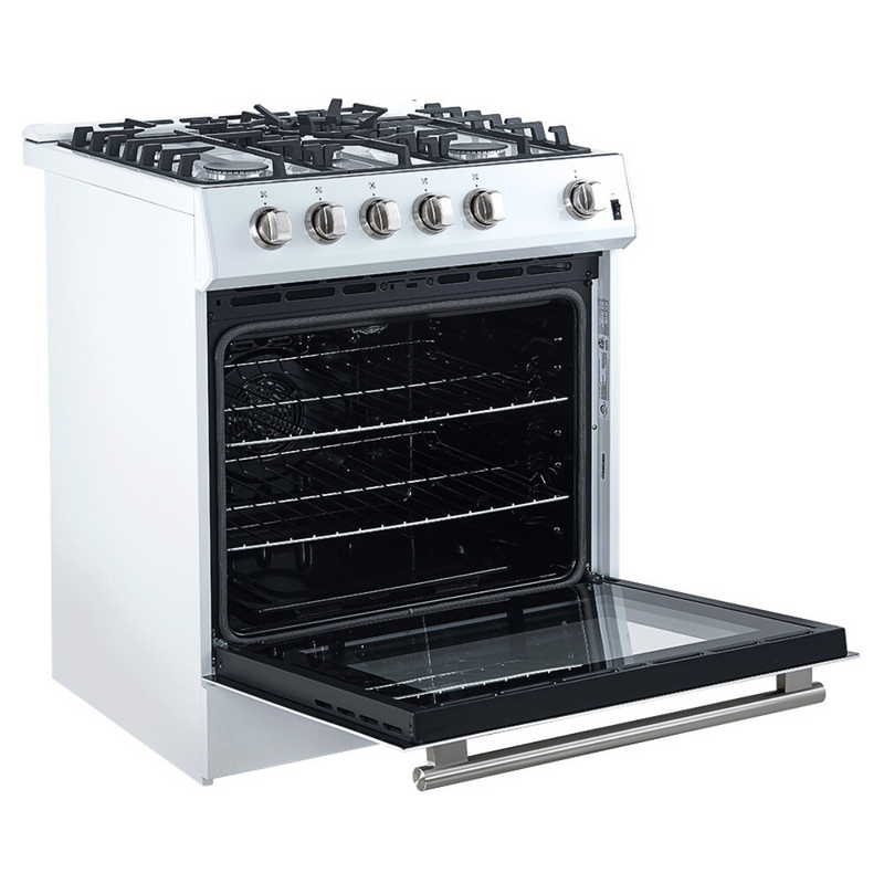 Forno Espresso 30” Gas Range in Stainless Steel with Silver Handles, FFSGS1116-30