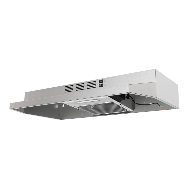 FORNO Espresso Cappa 30" 200 CFM Compact Under Cabinet Convertible Range Hood in Stainless Steel, FRHUC5200-30