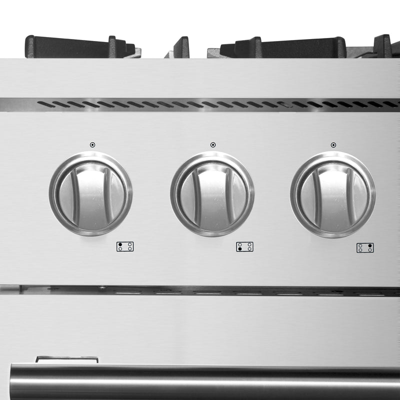 FORNO Marco 30" 4.32 cu. ft. Dual Fuel Range in Stainless Steel with 4 Sealed Burners, FFSGS6197-30