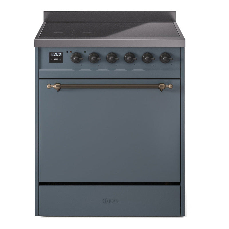 ILVE Nostalgie II 30" Electric Range with 4 Induction Elements Solid Door - UPI304QNMP