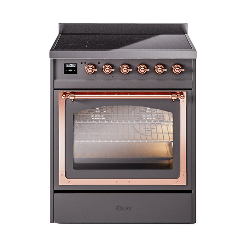 ILVE Nostalgie II Noblesse 30″ Induction Freestanding Range with Triple Glass Door - UNI304NMP