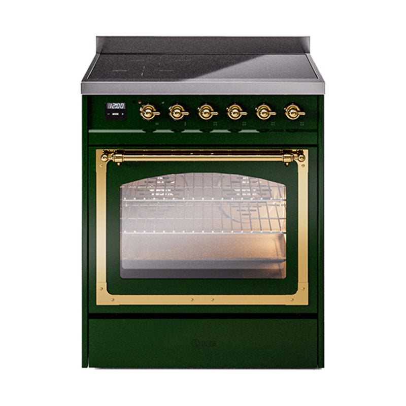 ILVE Nostalgie II Noblesse 30″ Induction Freestanding Range with Triple Glass Door - UNI304NMP