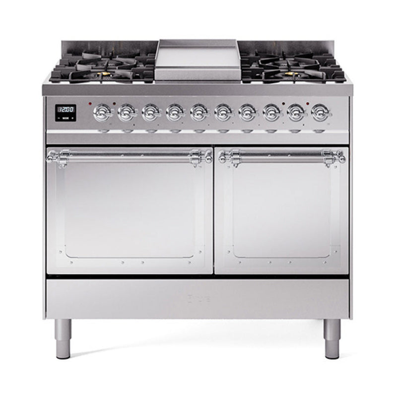 ILVE Nostalgie II Noblesse 40″ Dual Fuel Freestanding Range 6 Sealed Burners + Griddle with Solid Door - UND40FQNMP