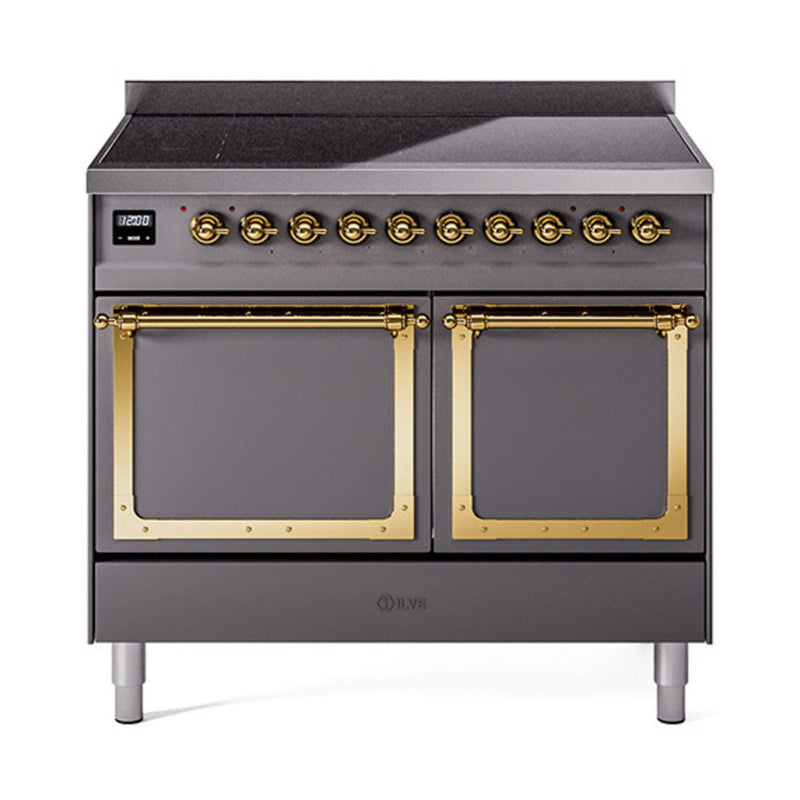 ILVE Nostalgie II Noblesse 40″ Induction Freestanding Range with Solid Door - UNDI406QNMP