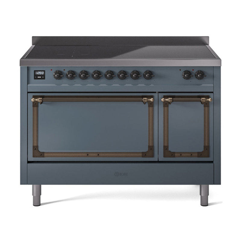 ILVE Nostalgie II Noblesse 48″ Induction Freestanding Range with Solid Door - UNI486QNMP