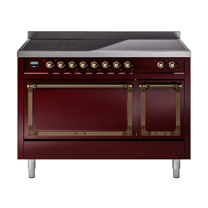 ILVE Nostalgie II Noblesse 48″ Induction Freestanding Range with Solid Door - UNI486QNMP