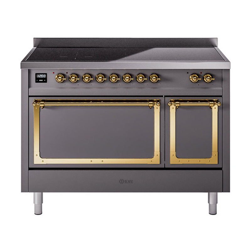 ILVE Nostalgie II Noblesse 48″ Induction Freestanding Range with Solid Door - UNI486QNMP