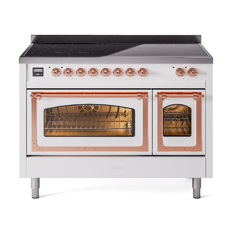 ILVE Nostalgie II Noblesse 48″ Induction Freestanding Range with Triple Glass Door - UNI486NMP