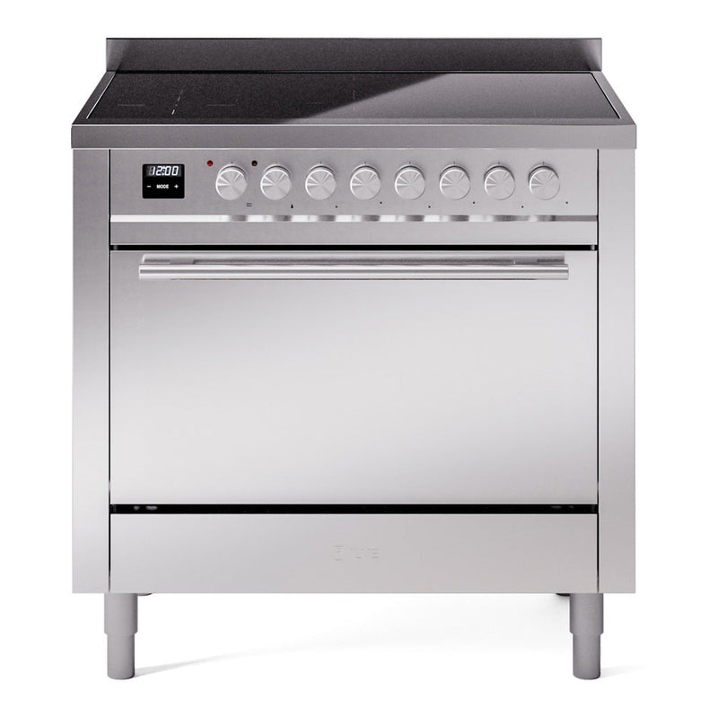 ILVE Professional Plus II 36" Electric Range with 6 Induction Elements Solid Door with Stainless Steel knobs - UPI366QMP