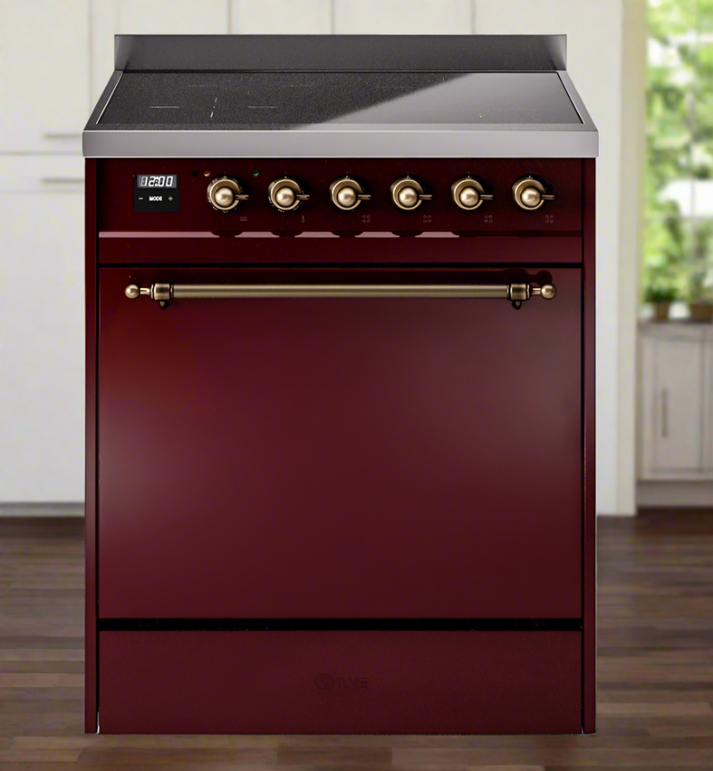 ILVE Nostalgie II 30" Electric Range with 4 Induction Elements Solid Door - UPI304QNMP