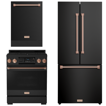 Gordon Ramsay by THOR Kitchen Package - 30" Gas Range, 30" Refrigerator with Ice Maker and Dishwasher in Stainless Steel, AP-RSG30B-1